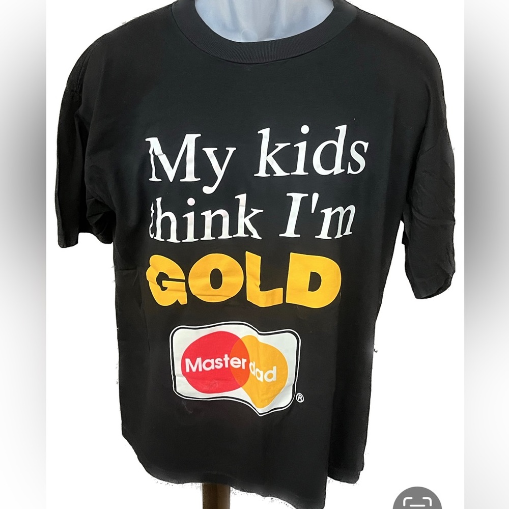 Vintage VTG TNT Tee “ My Kids Think I’m Gold” Masterdad Black Large